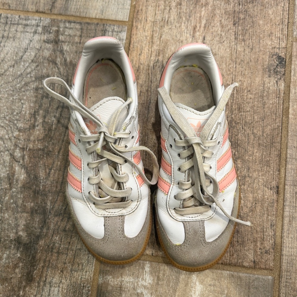 Adidas Samba White and Pink Trainers Tennis Shoes - Picture 3 of 8